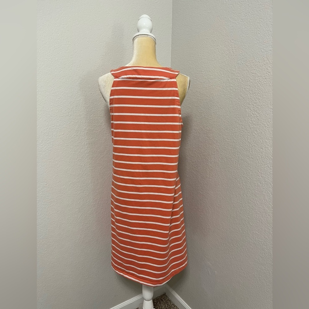 Natural Reflections Coral and White Striped Tank Shift Dress - Picture 4 of 7